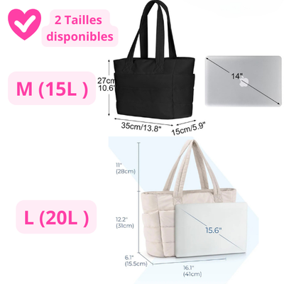 Urban Cabas™ – Sac cabas matelassé 20 L avec compartiment PC 15,6"